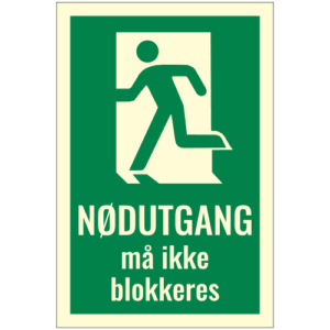 Nødutgang må ikke blokkeres